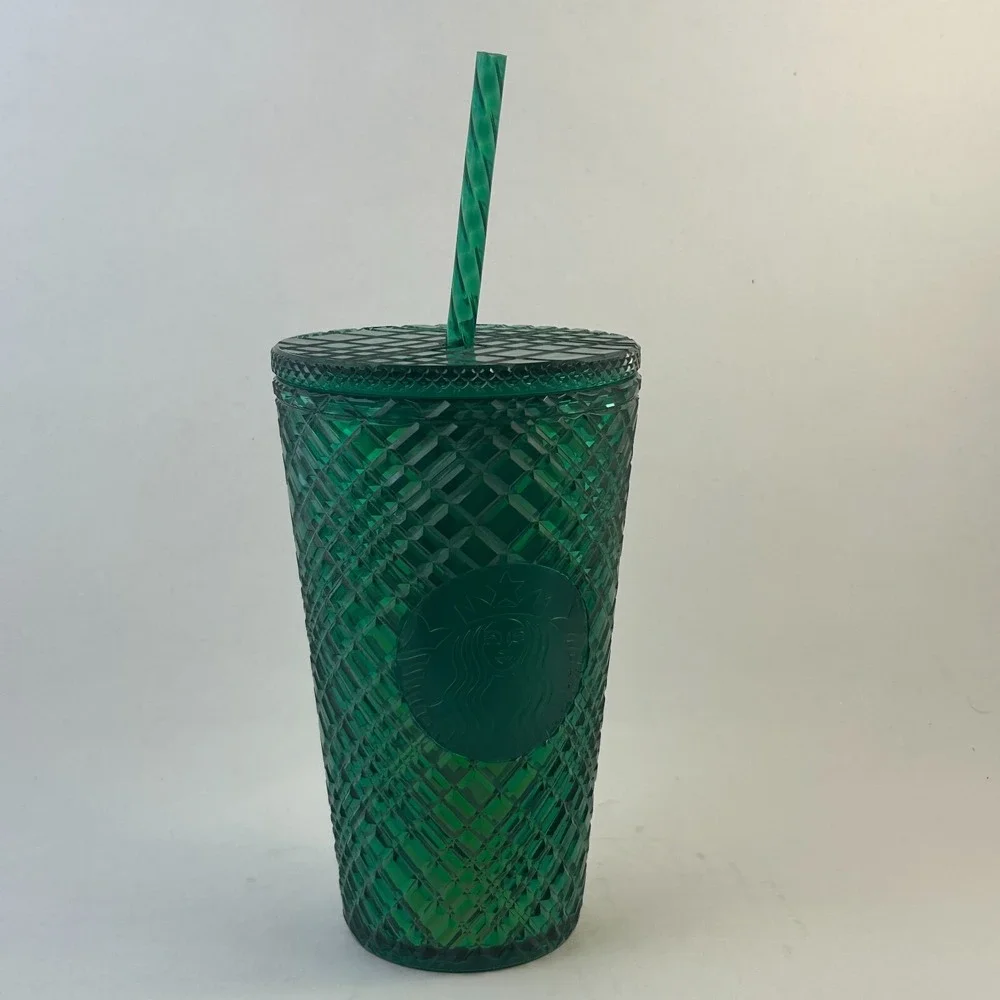 STARBUCKS Emerald Green Jeweled 16oz Tumbler Cup Christmas Holiday Winter 2021‎
